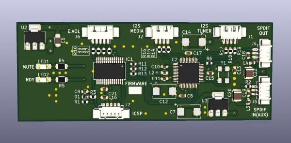 Scheda pcb virtualizzata al cad (KiCad)